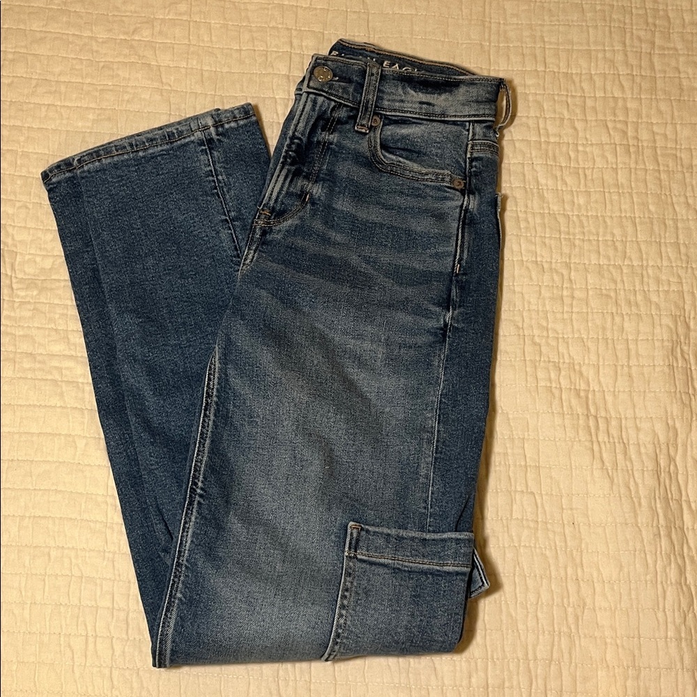 American Eagle Outfitters Dark Blue Straight Leg Jeans
